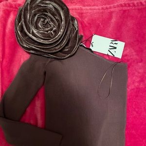 Zara Asymmetrical Floral Top